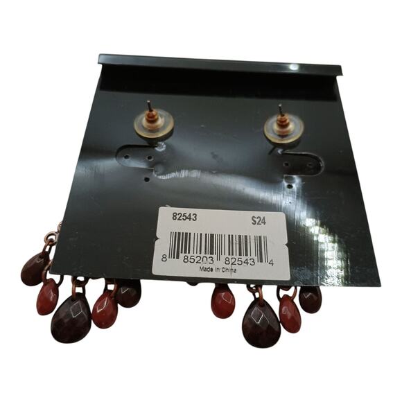 Cookie Lee Earrings NWT Faux Jade And Red Pierced Earrings 2 Pair‎ Both New - Picture 5 of 8